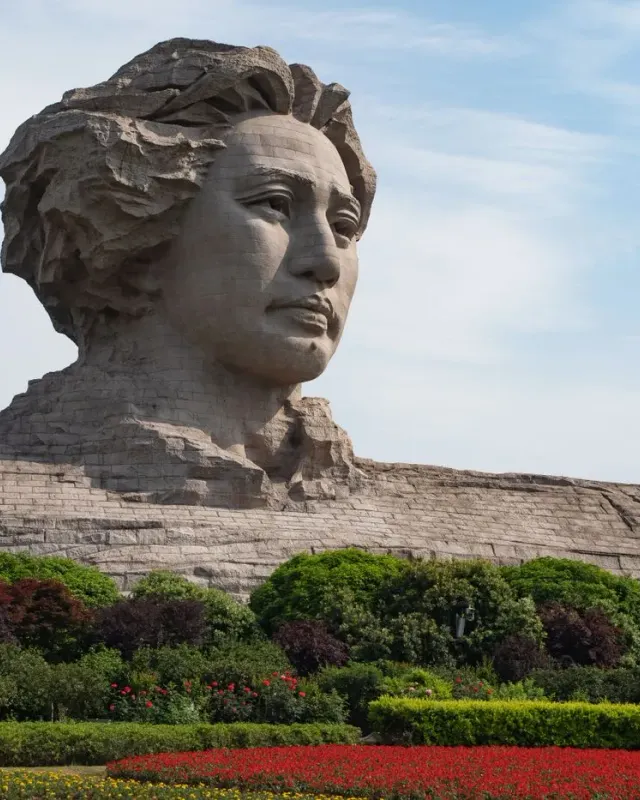The Young Mao Zedong stone sculpture on Orange Isle in Changsha, Hunan