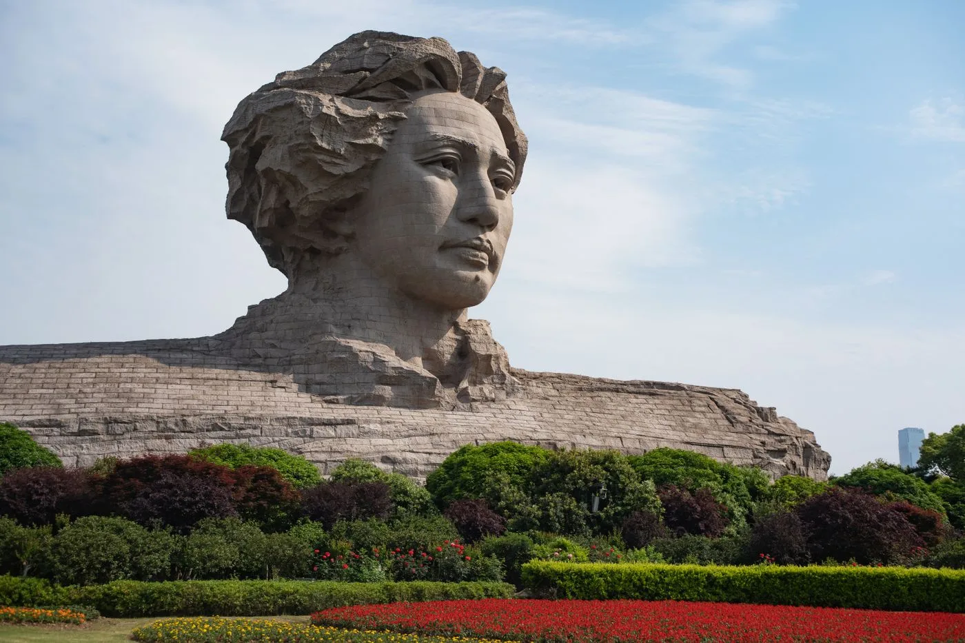 The Young Mao Zedong stone sculpture on Orange Isle in Changsha, Hunan